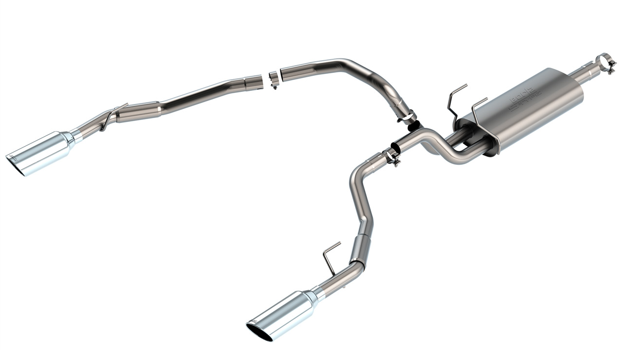 Dual Exhaust Kit For Dodge Ram 1500 Truck 2009-2018 – 2.5 Inch, Aluminized Steel, 2 Chamber Muffler, Clamp-On