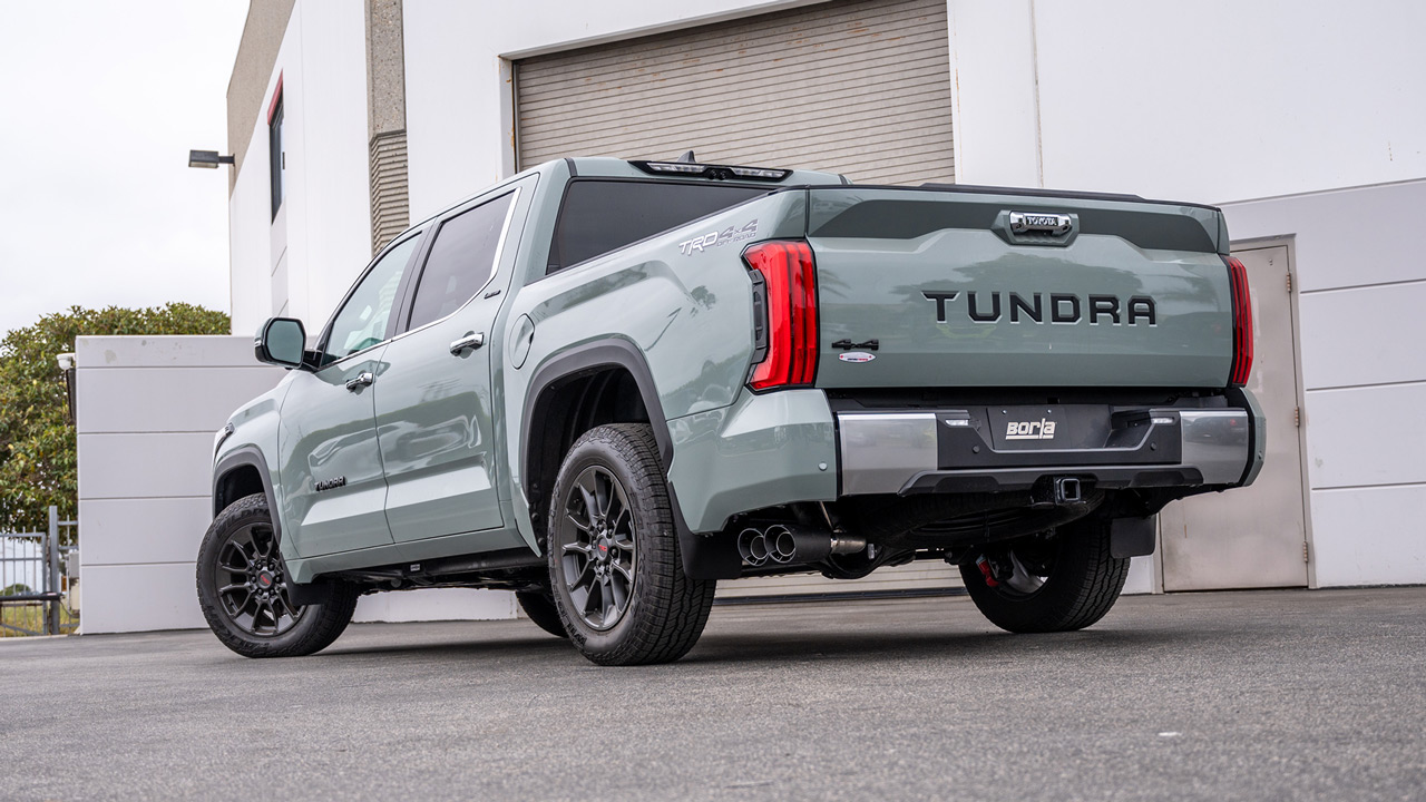 2023 Toyota Tundra with Borla S-Type Cat-Back Exhaust and Carbon Fiber Exhaust Tips