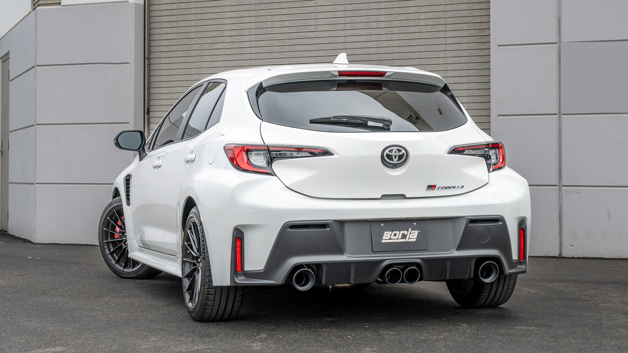 2023 Toyota GR Corolla with Borla Cat-Back Exhaust System with Ceramic Black Exhaust Tips