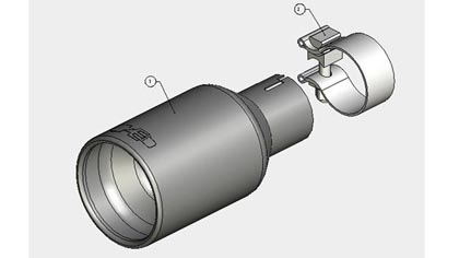 Borla® - Stainless Steel Square Rolled Edge Angle Cut Clamp-On Black Chrome  Exhaust Tip