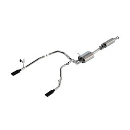 Borla Exhaust S-Type Cat-Back Exhaust System, Single-to-Dual Conversion, Black Chrome Tips for 2019-2024 (DT / new body) Ram 1500 (3.6L Pentastar V6 eTorque (DT))