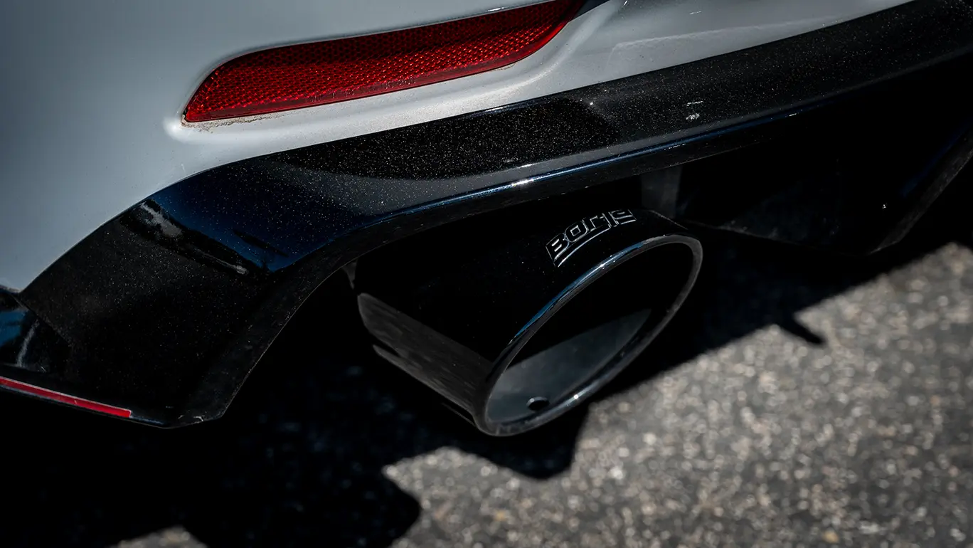 Borla Black Chrome Exhaust tip on 2020 Toyota Camry TRD