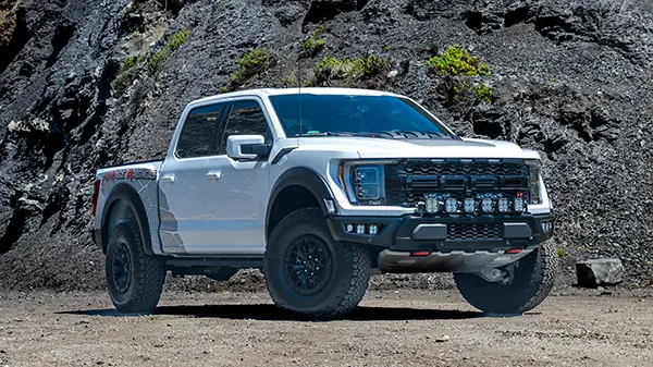 2023 Ford F-150 Raptor R with Borla ATAK Mid-Section Exhaust System and optional Carbon Fiber Tailpipes