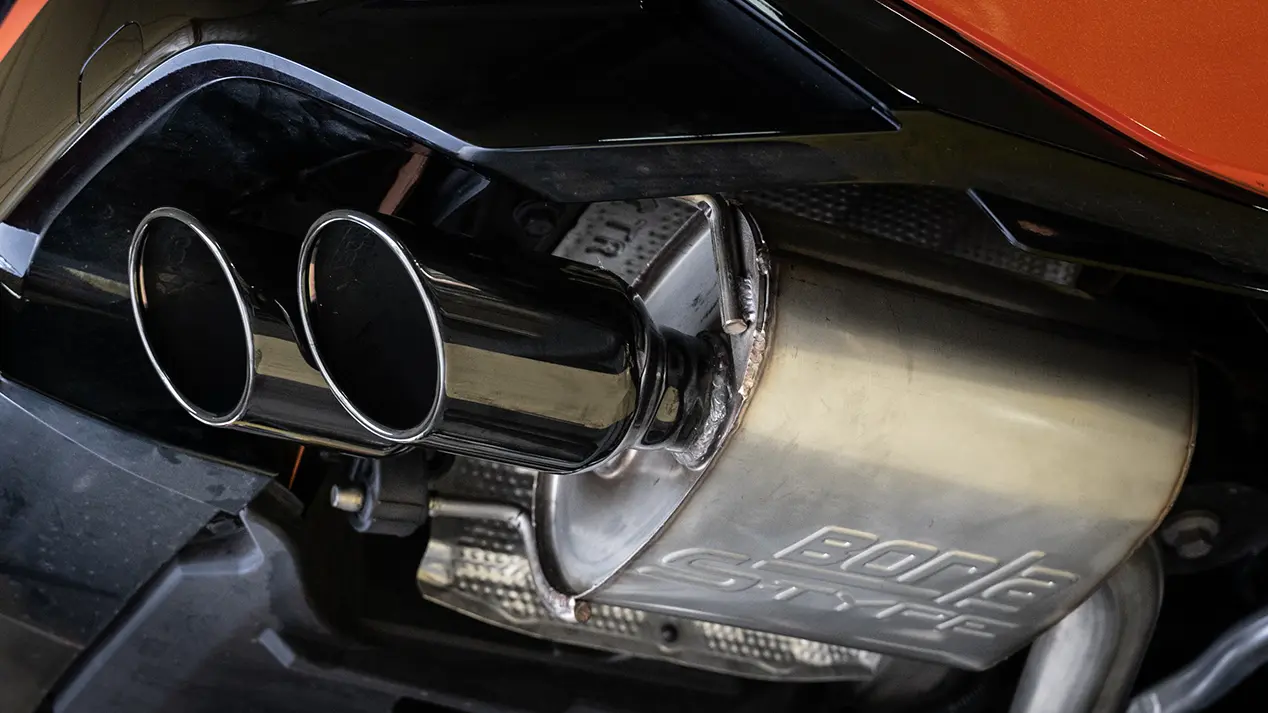 Borla Black Chrome Exhaust tip on 2023 Lexus IS 500