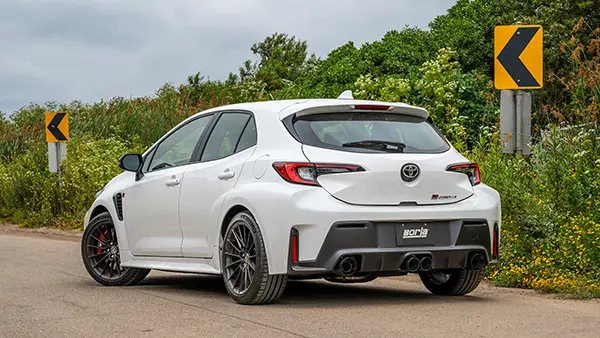 2023 Toyota GR Corolla with Borla ATAK Cat-Back Exhaust System with Carbon Fiber Tips