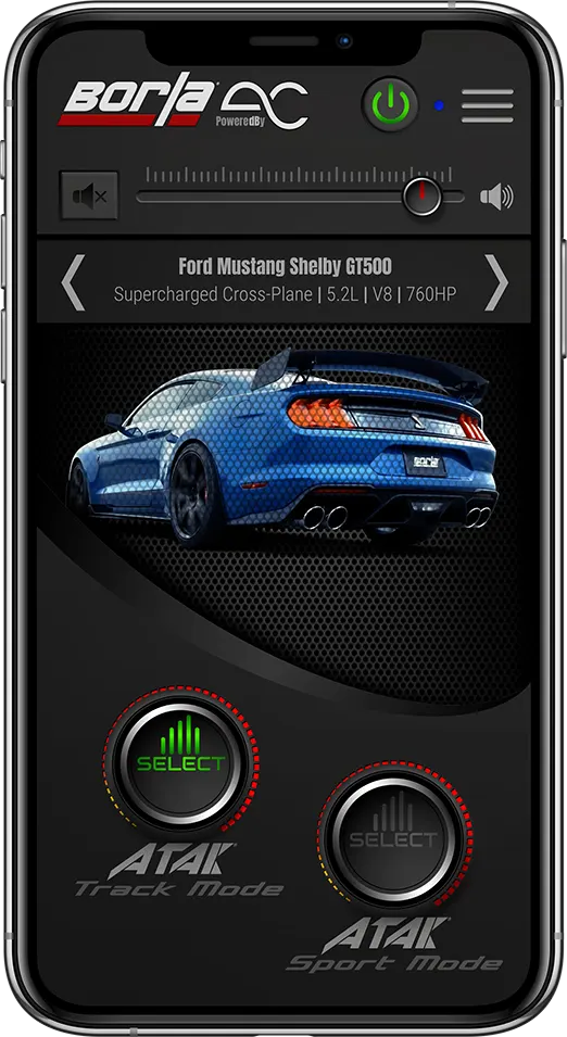 Borla EV Mobile App - Interface